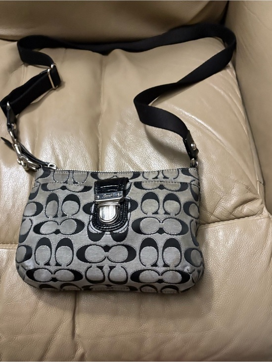 Coach Handbags - Coach Gray and Black Signature Crossbody Bag